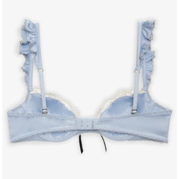 New! For Love And Lemons Blue Sweetheart Satin Lace Underwire Bra 1403 - Picture 10 of 10